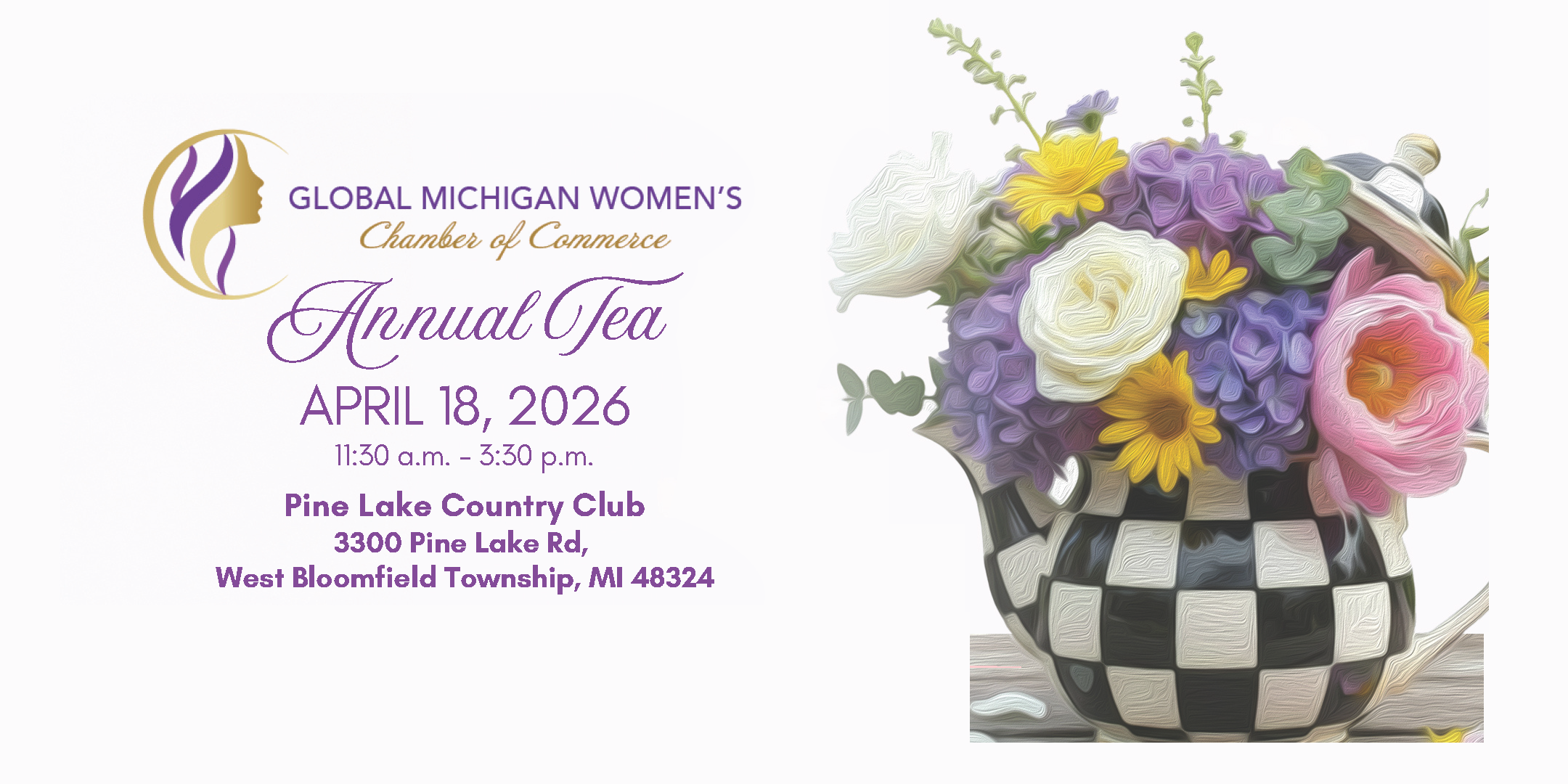 Global Michigan Women's Chamber of Commerce 2026 Annual Tea Pine Lake Country Club West Bloomfield MI Michigan scholarship awards Motivational Speaker Immaculée Ilibagiza Mary Sheffield Detroit
